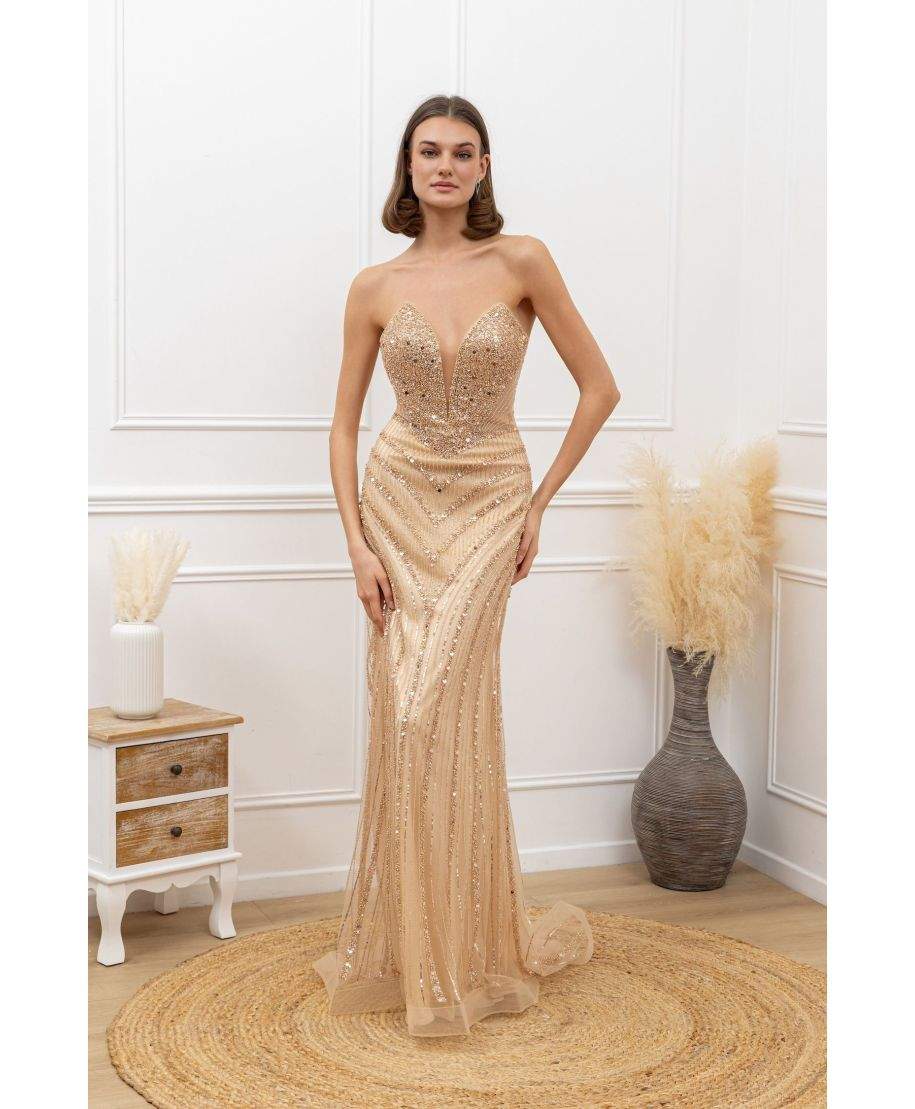 Abito a sirena con paillettes oro - Diciottesimo compleanno - Gogolfun.it